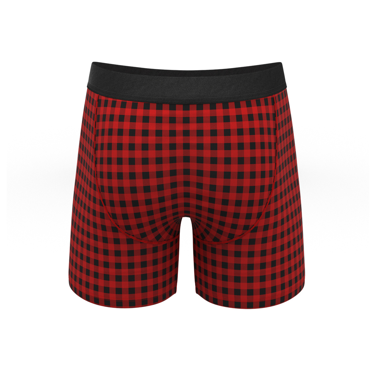 The Cardinal | Micro Buffalo Check Ball Hammock® Pouch Underwear - Shinesty