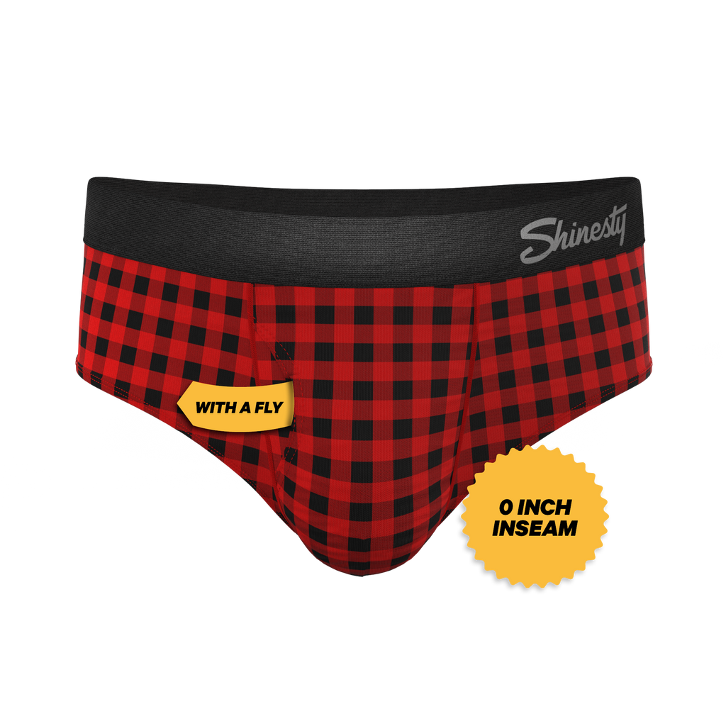 The Cardinal | Micro Buffalo Check Ball Hammock® Pouch Underwear Briefs - Shinesty