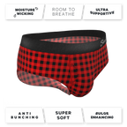 The Cardinal | Micro Buffalo Check Ball Hammock® Pouch Underwear Briefs - Shinesty