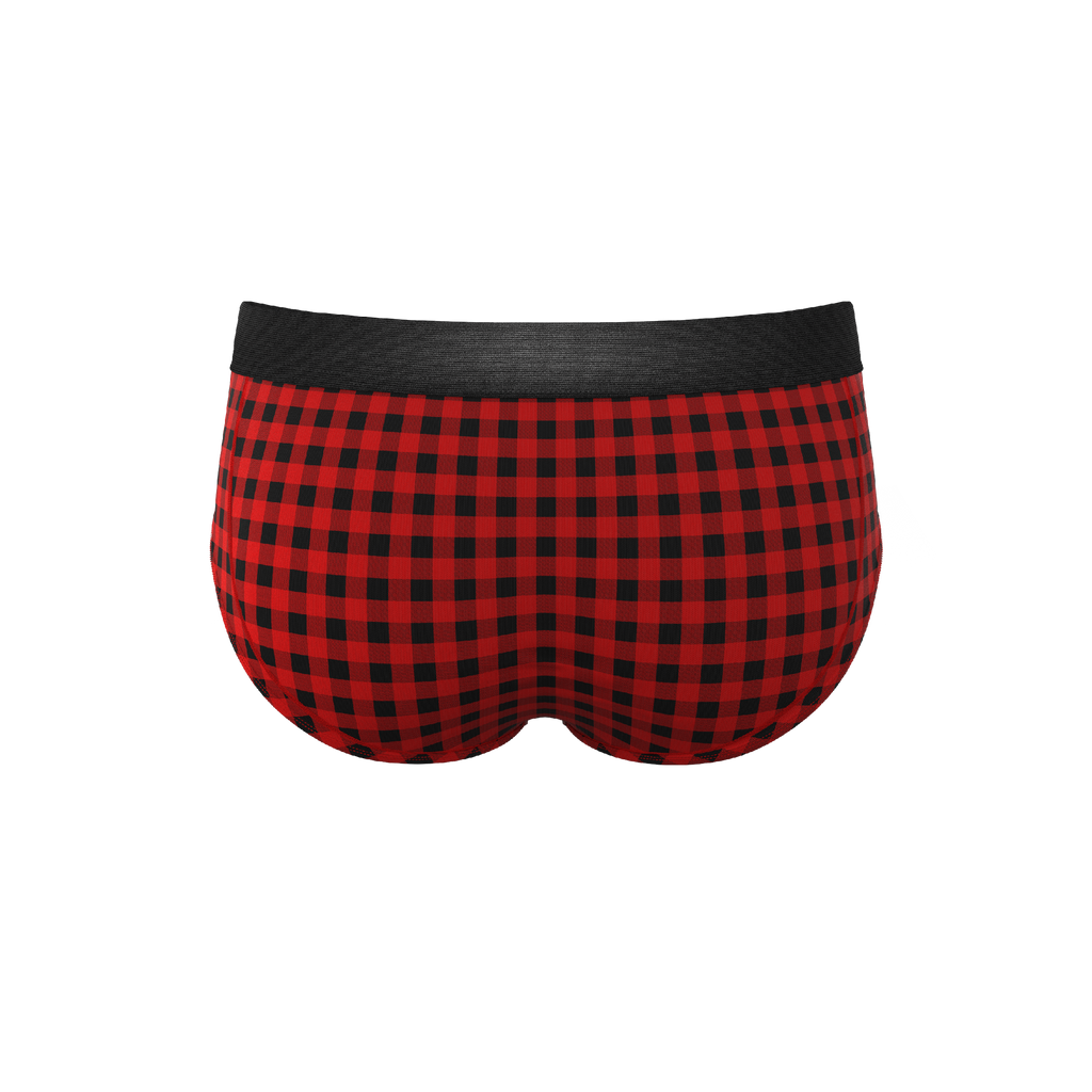 The Cardinal | Micro Buffalo Check Ball Hammock® Pouch Underwear Briefs - Shinesty