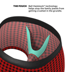 The Cardinal | Micro Buffalo Check Ball Hammock® Pouch Trunks Underwear - Shinesty