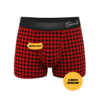 The Cardinal | Micro Buffalo Check Ball Hammock® Pouch Trunks Underwear - Shinesty
