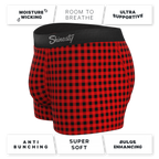 The Cardinal | Micro Buffalo Check Ball Hammock® Pouch Trunks Underwear - Shinesty