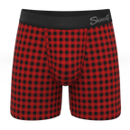 The Cardinal | Micro Buffalo Check Ball Hammock® Pouch Underwear - Shinesty