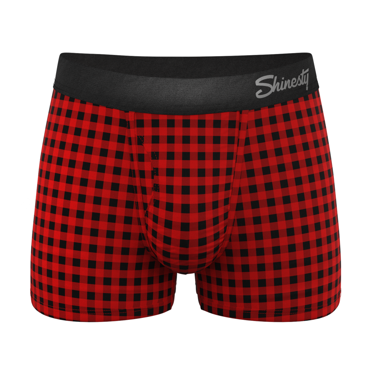 The Cardinal | Micro Buffalo Check Ball Hammock® Pouch Trunks Underwear - Shinesty