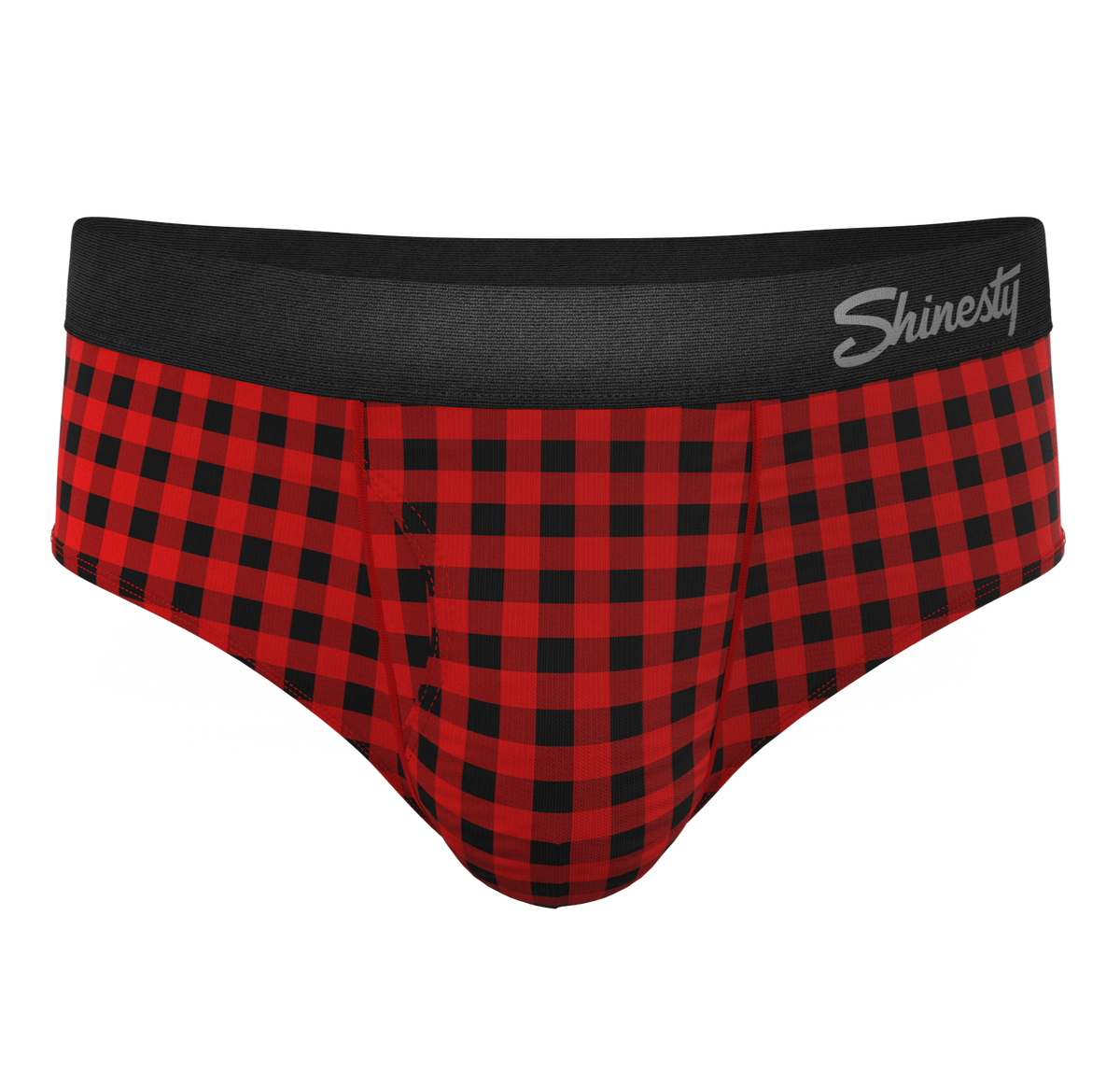 The Cardinal | Micro Buffalo Check Ball Hammock® Pouch Underwear Briefs - Shinesty