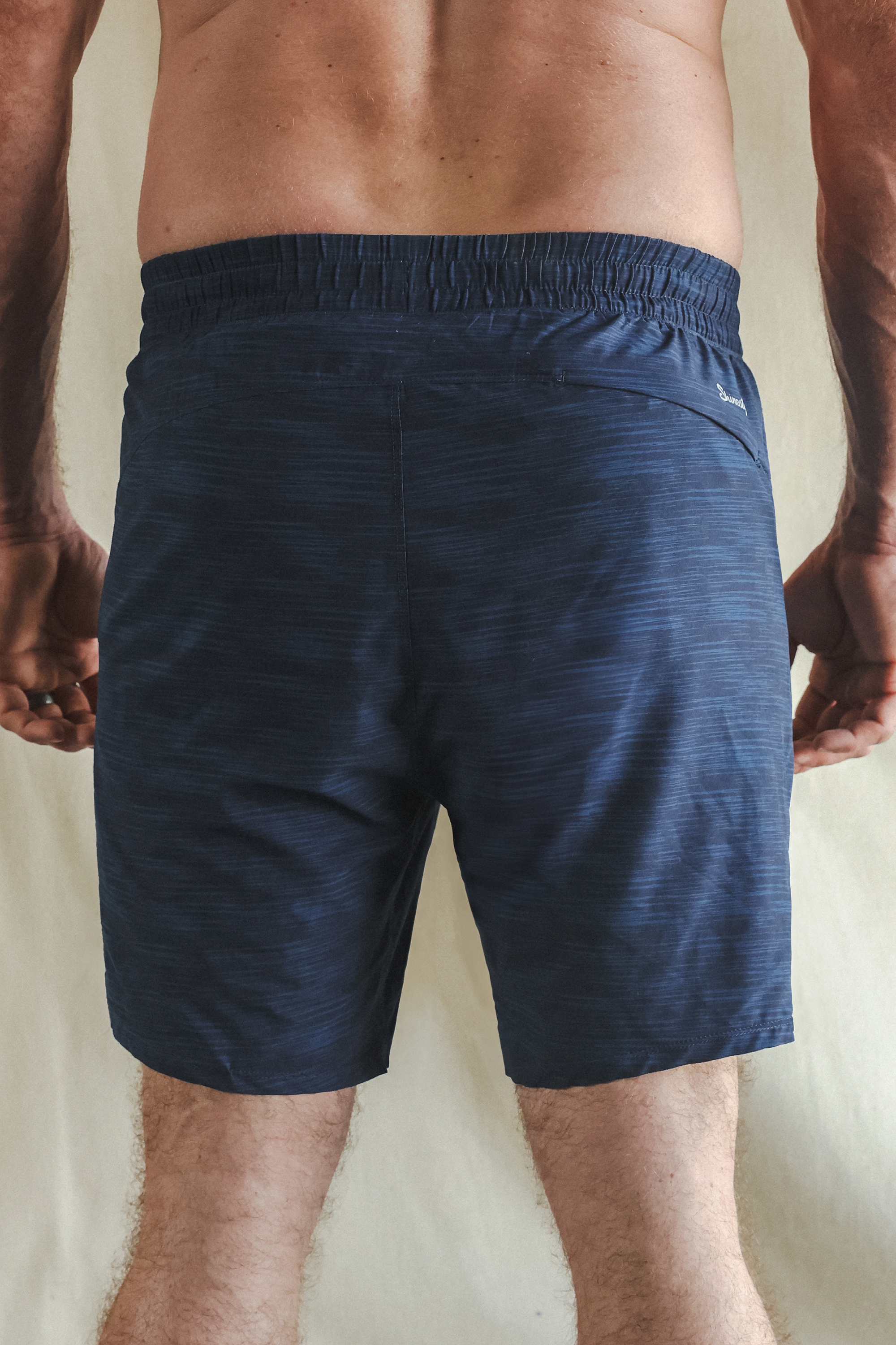 The Cardio King | Navy Space Dye Ball Hammock® 5 Inch Athletic Shorts - Shinesty