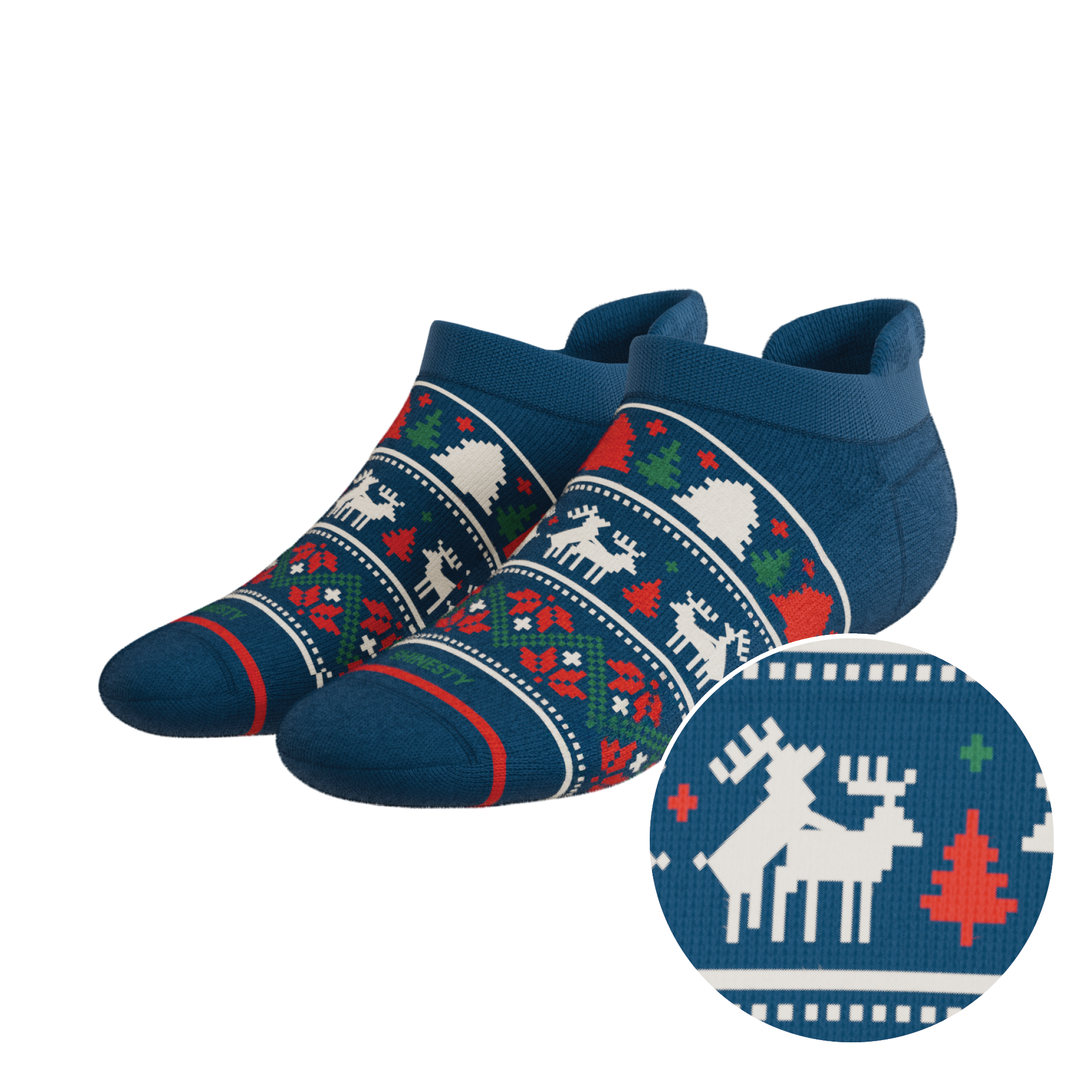 The Caribou Lous | Christmas Deer Heel Hammock™ Ankle Socks - Shinesty