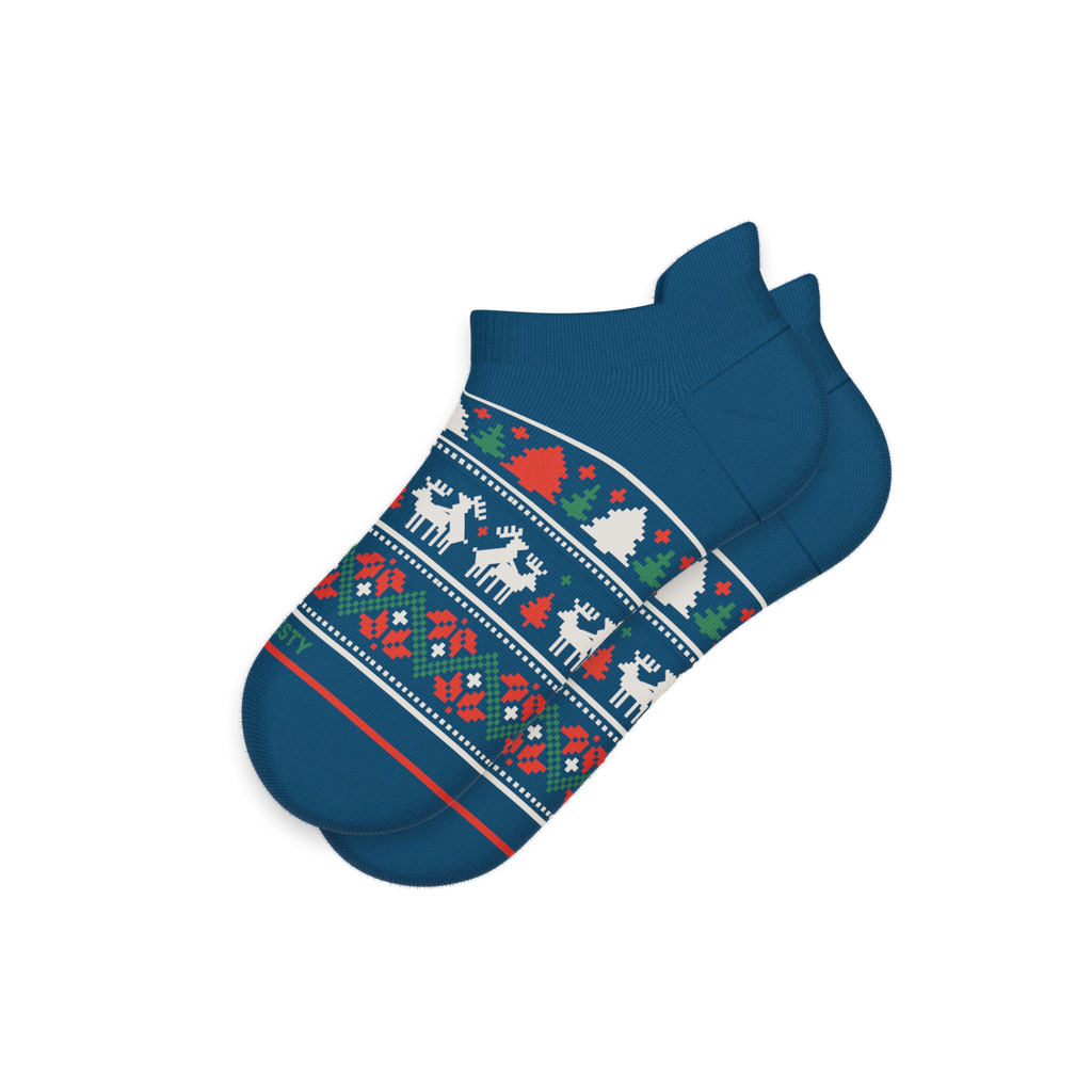 The Caribou Lous | Christmas Deer Heel Hammock™ Ankle Socks - Shinesty
