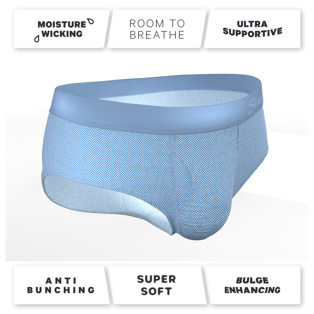 The Chambray All Day | Blue Chambray Ball Hammock® Pouch Underwear Briefs - Shinesty