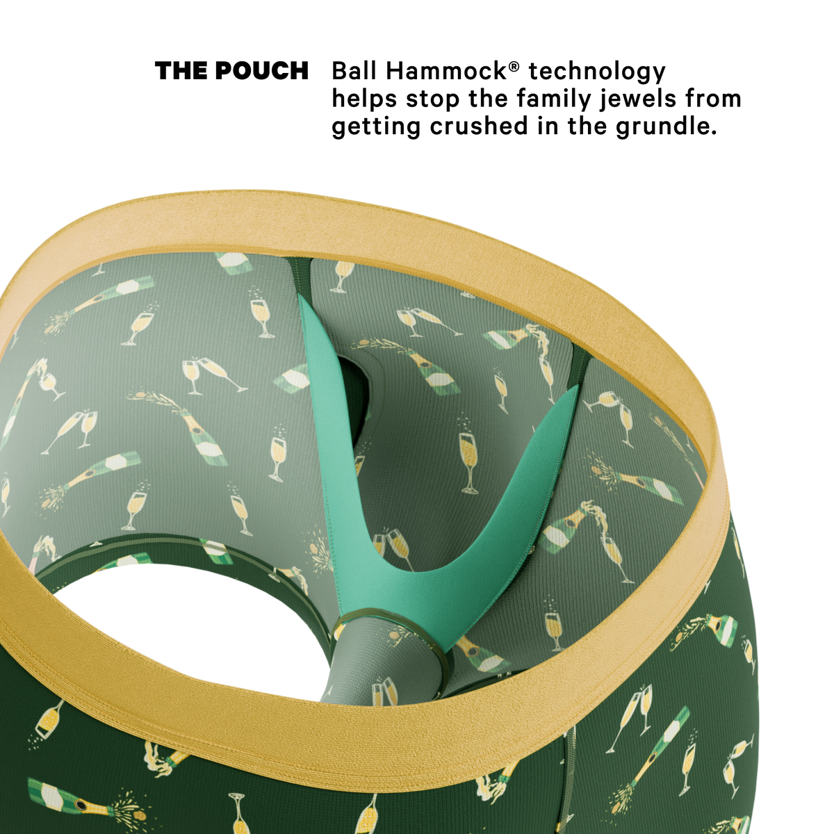 The Champagne Showers | New Years Ball Hammock® Pouch Trunks Underwear - Shinesty