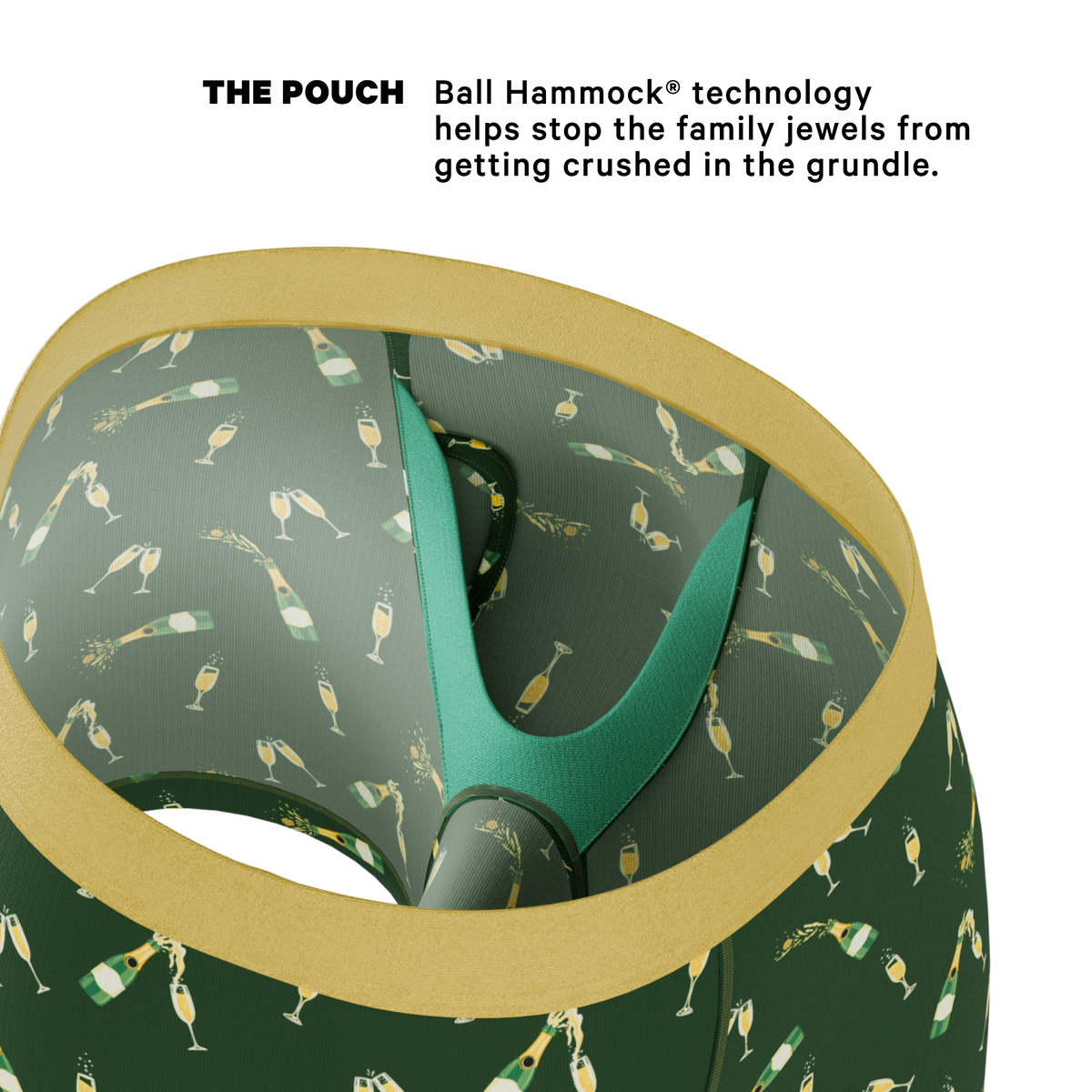 The Champagne Showers | New Years Ball Hammock® Pouch Underwear With Fly - Shinesty