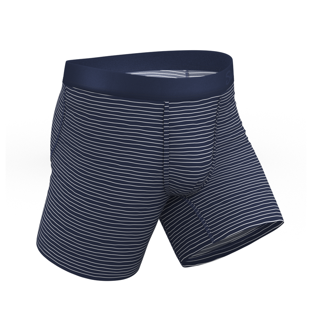 The Cheek Streak | White Stripe Ball Hammock® Pouch Underwear - Shinesty