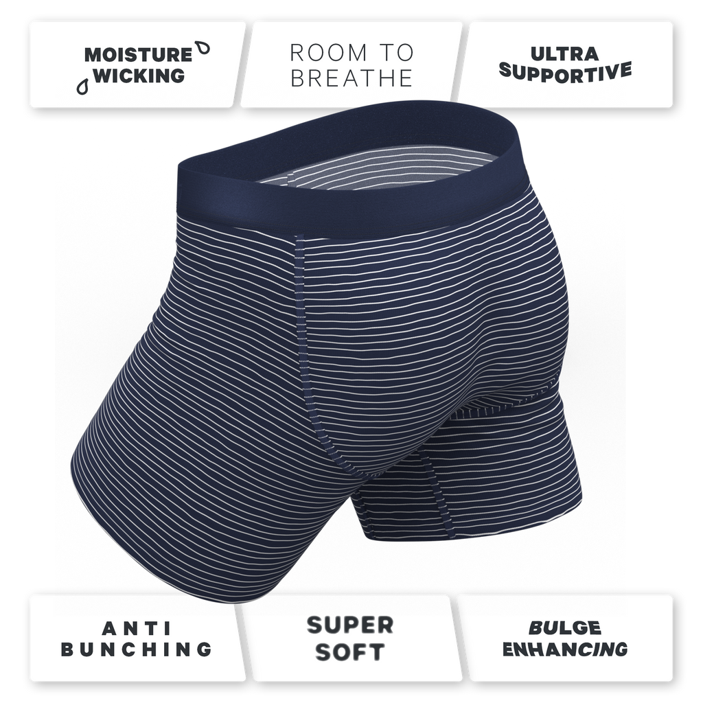 The Cheek Streak | White Stripe Ball Hammock® Pouch Underwear - Shinesty