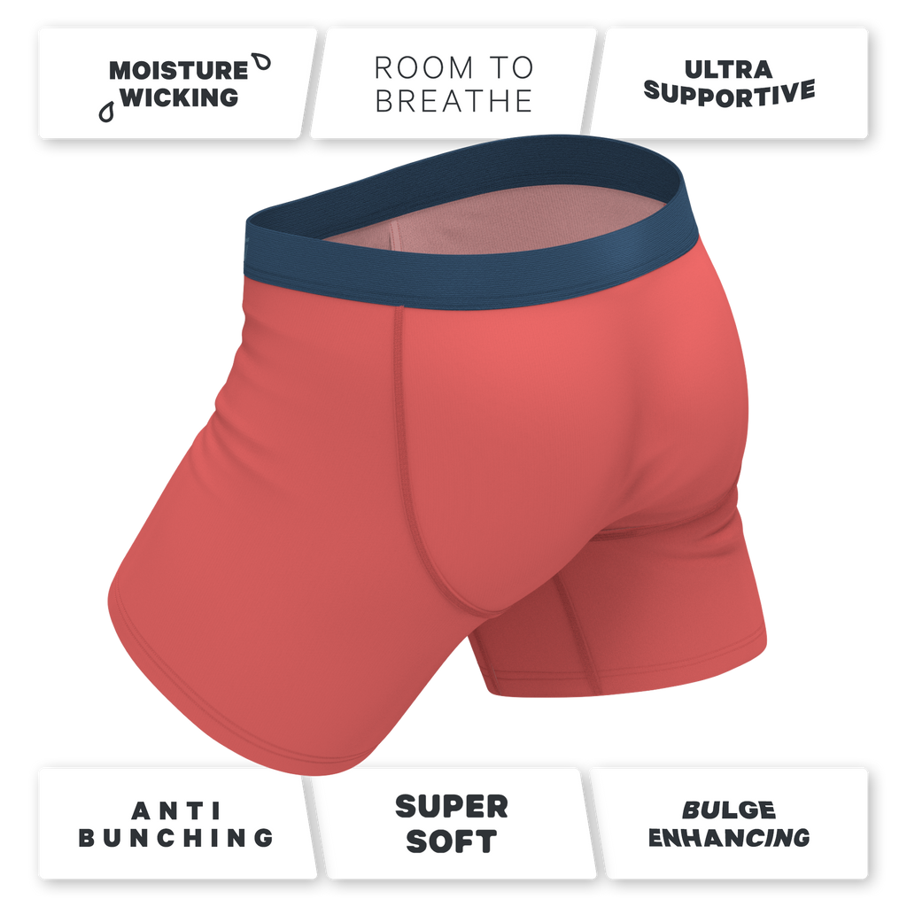 The Cherry Tomato | Coral Red Ball Hammock® Pouch Underwear With Fly - Shinesty