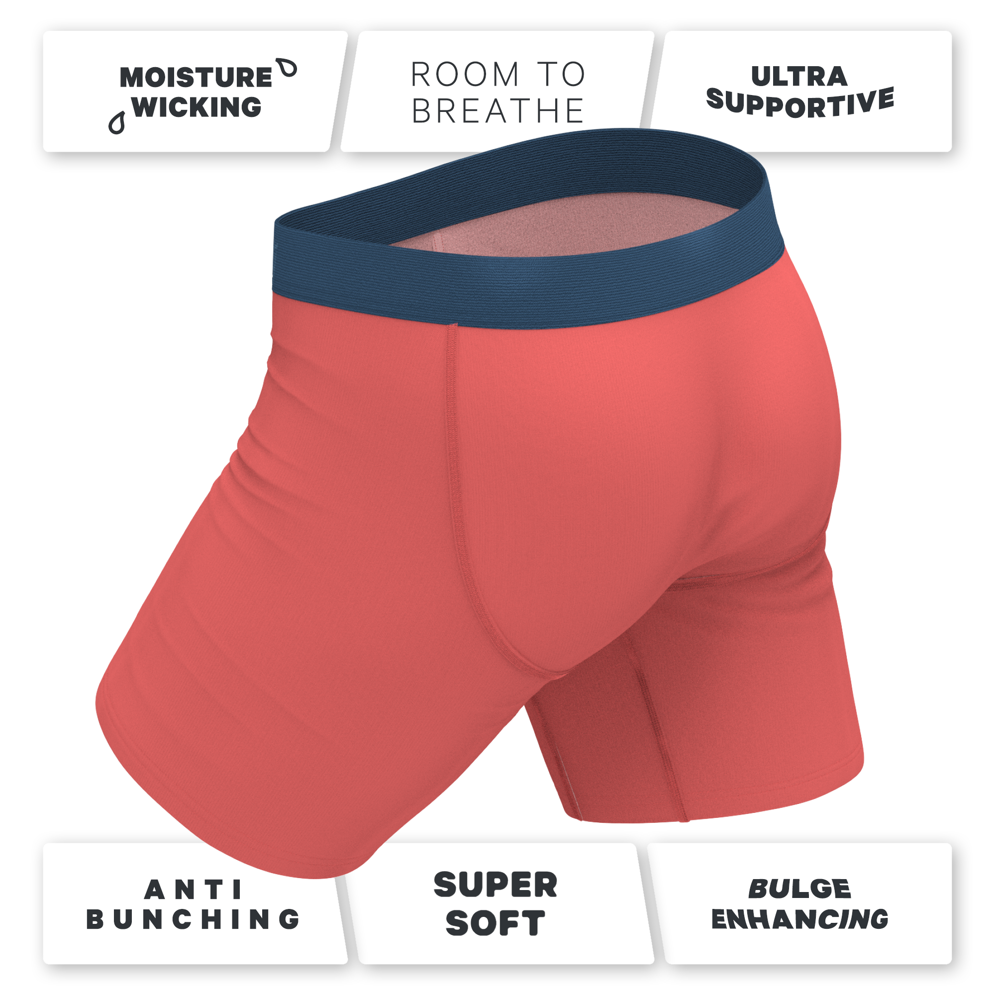The Cherry Tomato | Coral Red Ball Hammock® Boxer - Long Leg - Shinesty