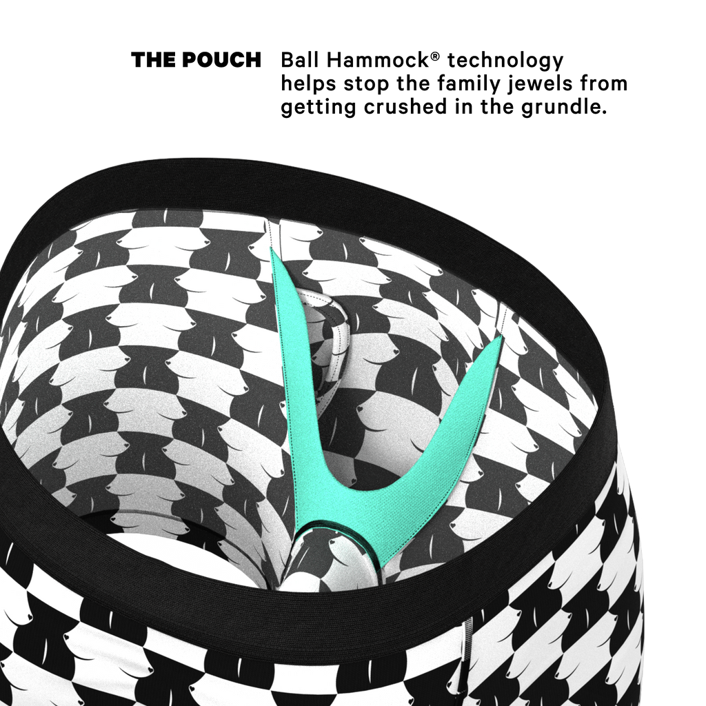 The Chest Mate | Checkered Ball Hammock® Pouch Underwear With Fly - Shinesty