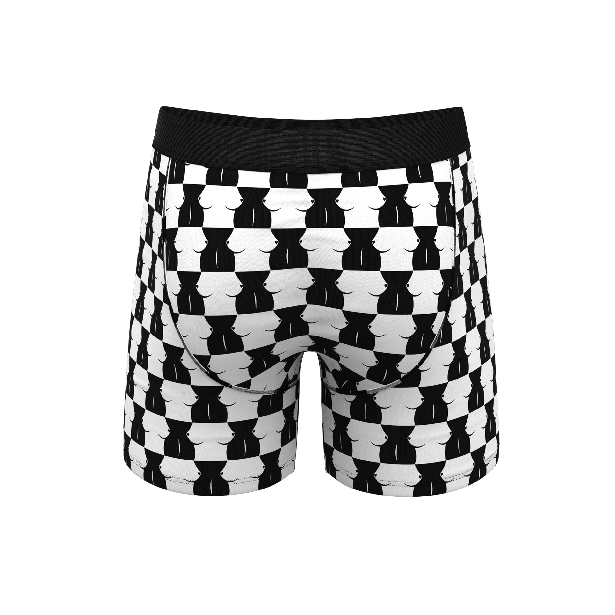 The Chest Mate | Checkered Ball Hammock® Pouch Underwear With Fly - Shinesty