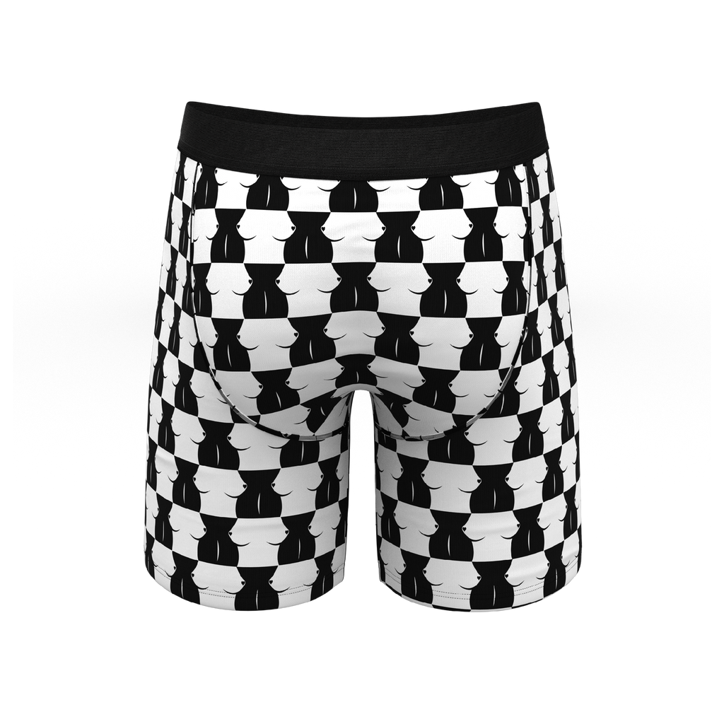 The Chest Mate | Checkered Ball Hammock® Boxer - Long Leg - Shinesty
