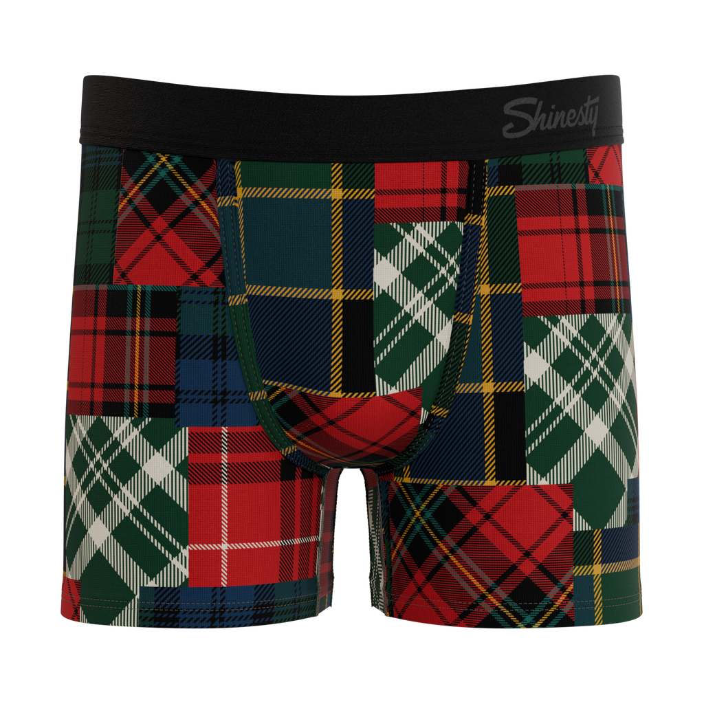The Clash Of The Tartans | Tartan Patchwork Youth Boxer Briefs - Shinesty
