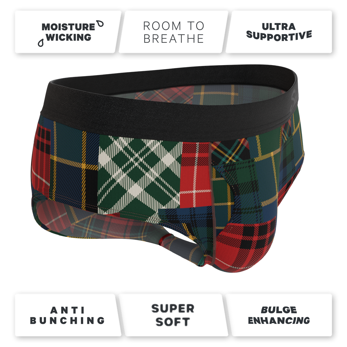 The Clash Of The Tartans | Tartan Patchwork Ball Hammock® Pouch Underwear Briefs - Shinesty