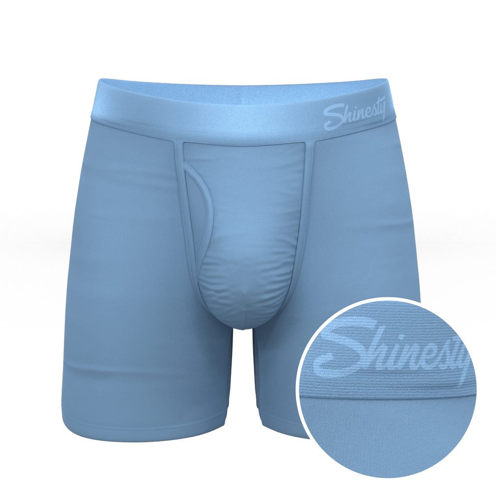 The Clear Skies | Light Blue Tonal Ball Hammock® Pouch Underwear With Fly - Shinesty