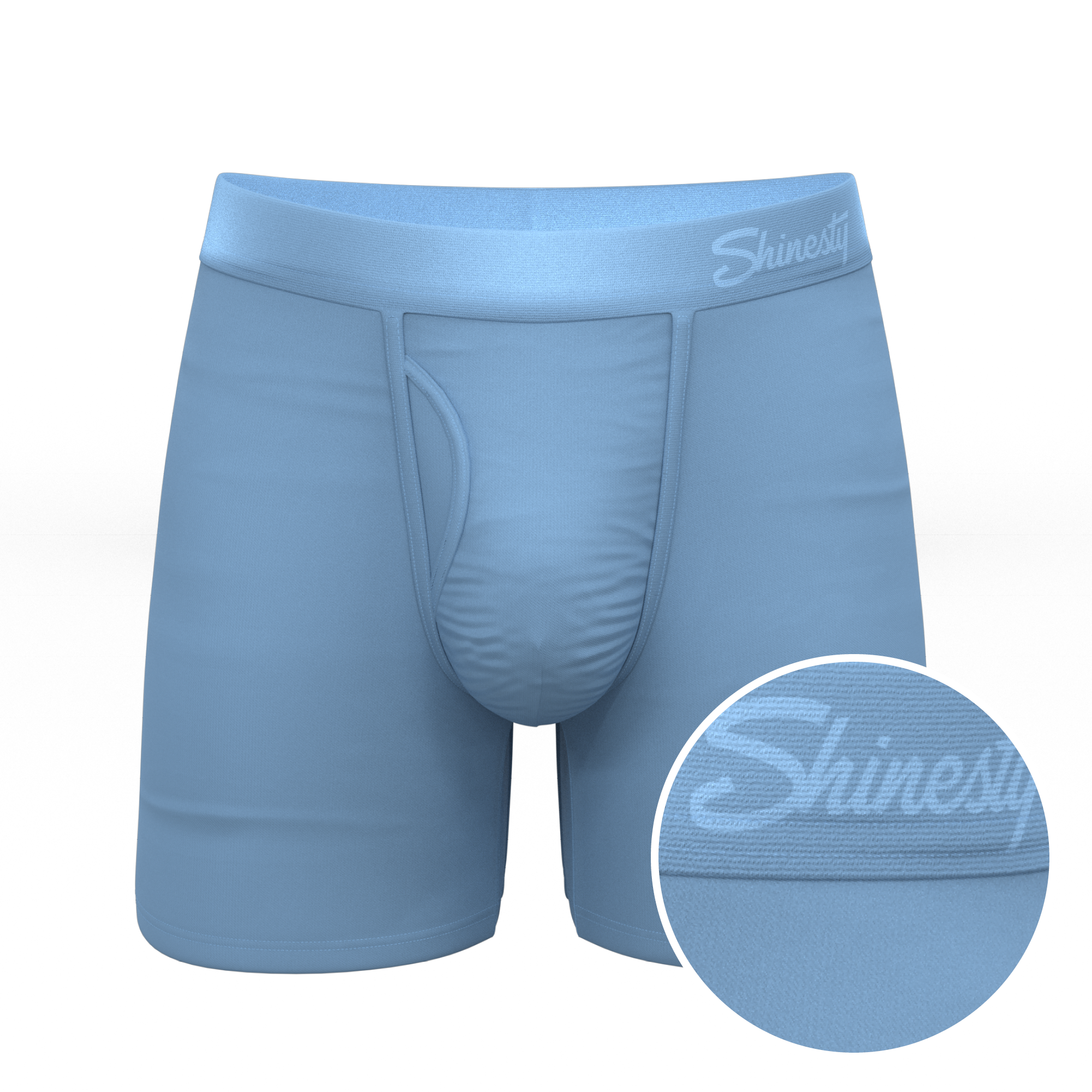 The Clear Skies | Light Blue Tonal Ball Hammock® Pouch Underwear With Fly - Shinesty