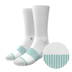 The Cloud 9 | White Stay Weird Heel Hammock™ Crew Socks - Shinesty