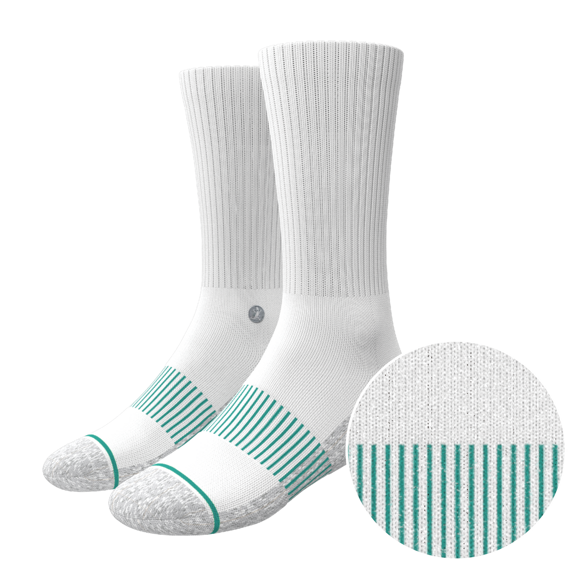 The Cloud 9 | White Stay Weird Heel Hammock™ Crew Socks - Shinesty
