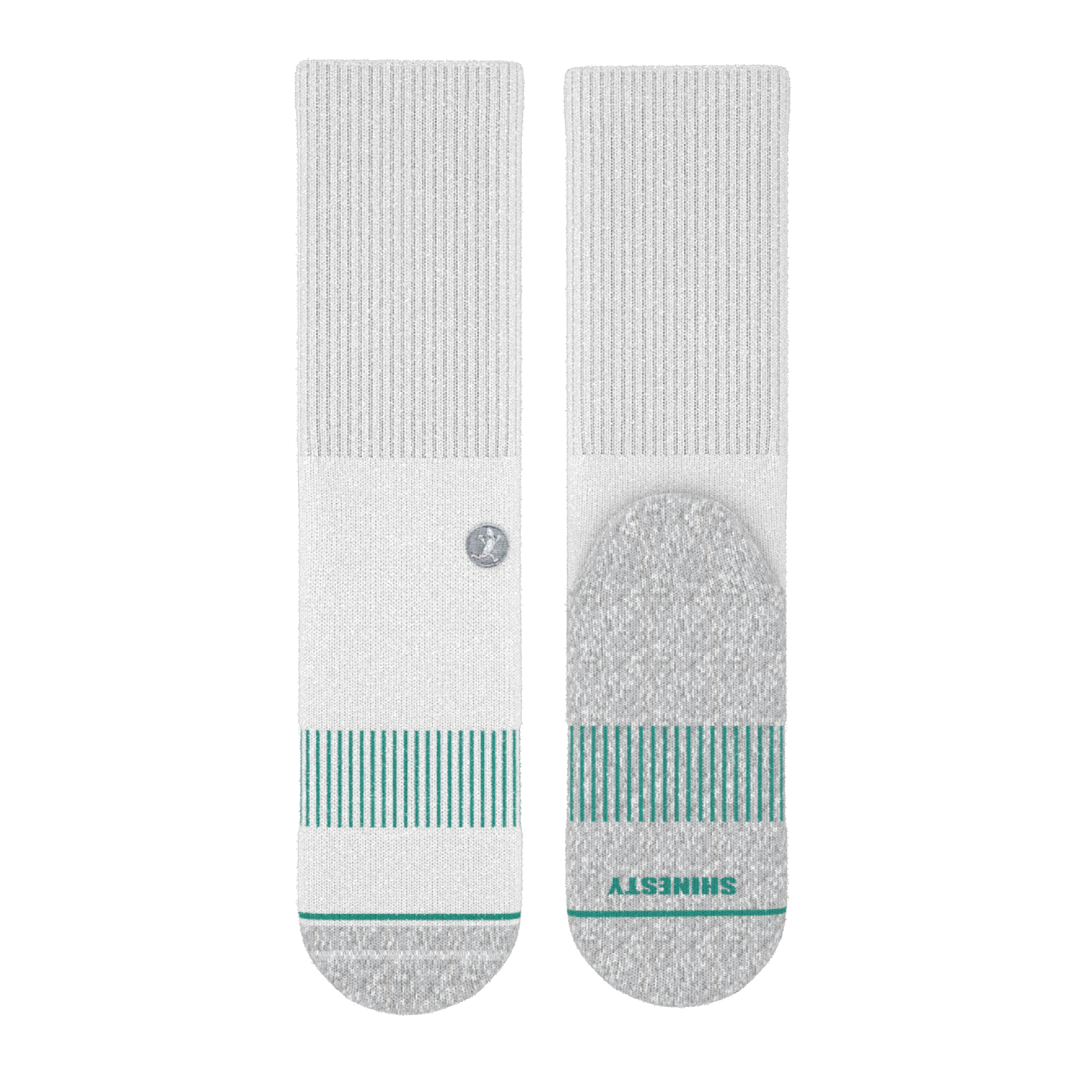 The Cloud 9 | White Stay Weird Heel Hammock™ Crew Socks - Shinesty