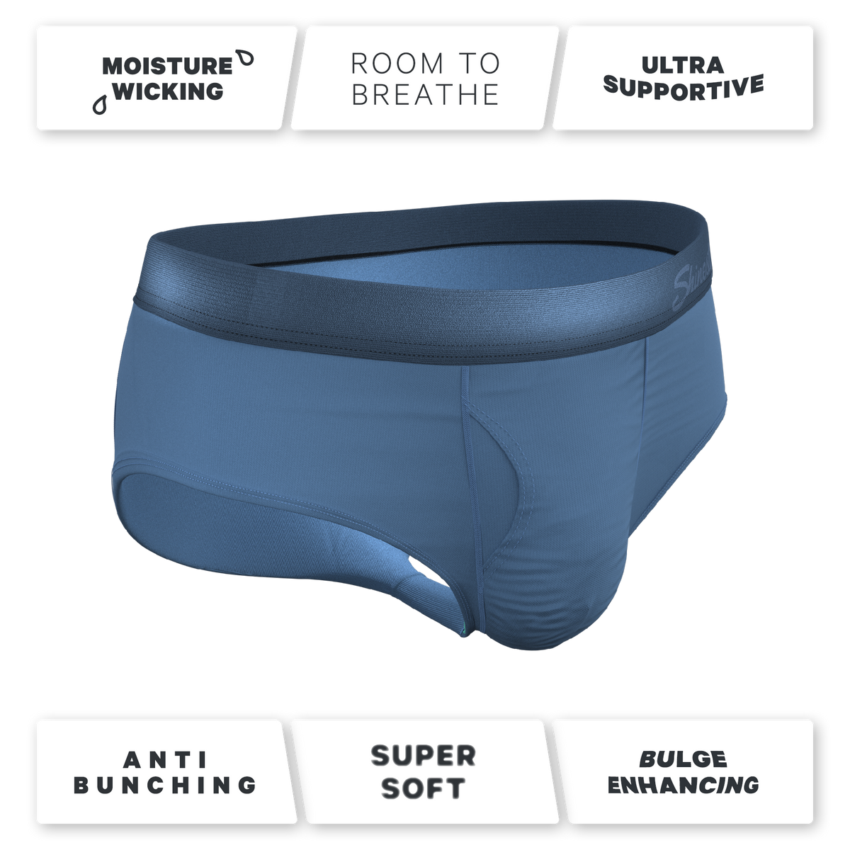The Cool Cobalt | Slate Blue Ball Hammock® Pouch Underwear Briefs - Shinesty