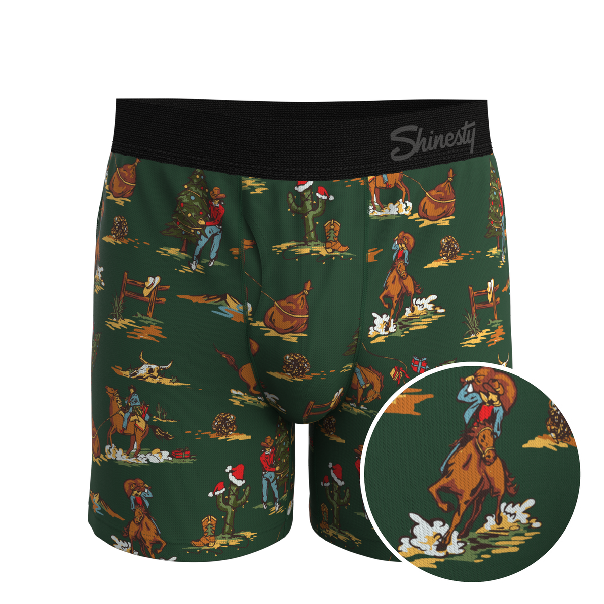 The Cowboy Christmas | Holiday Western Boxers - Shinesty