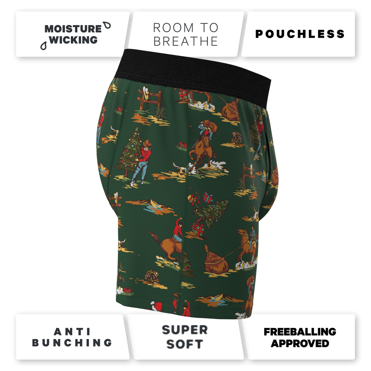 The Cowboy Christmas | Holiday Western Boxers - Shinesty