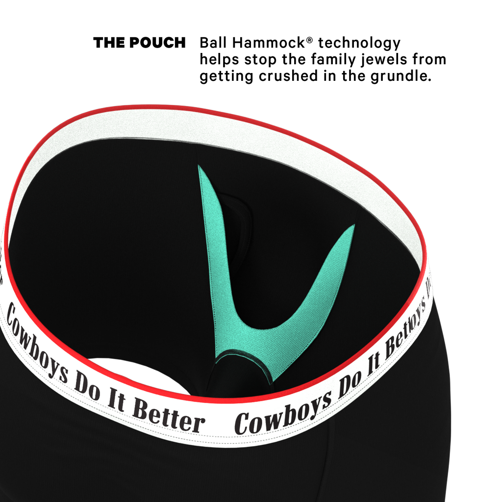 The Cowboys Do It Better | Black Shinesty x Diamond Cross Ranch Ball Hammock® Pouch Underwear With Fly - Shinesty