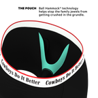 The Cowboys Do It Better | Black Shinesty x Diamond Cross Ranch Ball Hammock® Pouch Underwear With Fly - Shinesty