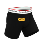 The Cowboys Do It Better | Black Shinesty x Diamond Cross Ranch Ball Hammock® Pouch Underwear With Fly - Shinesty