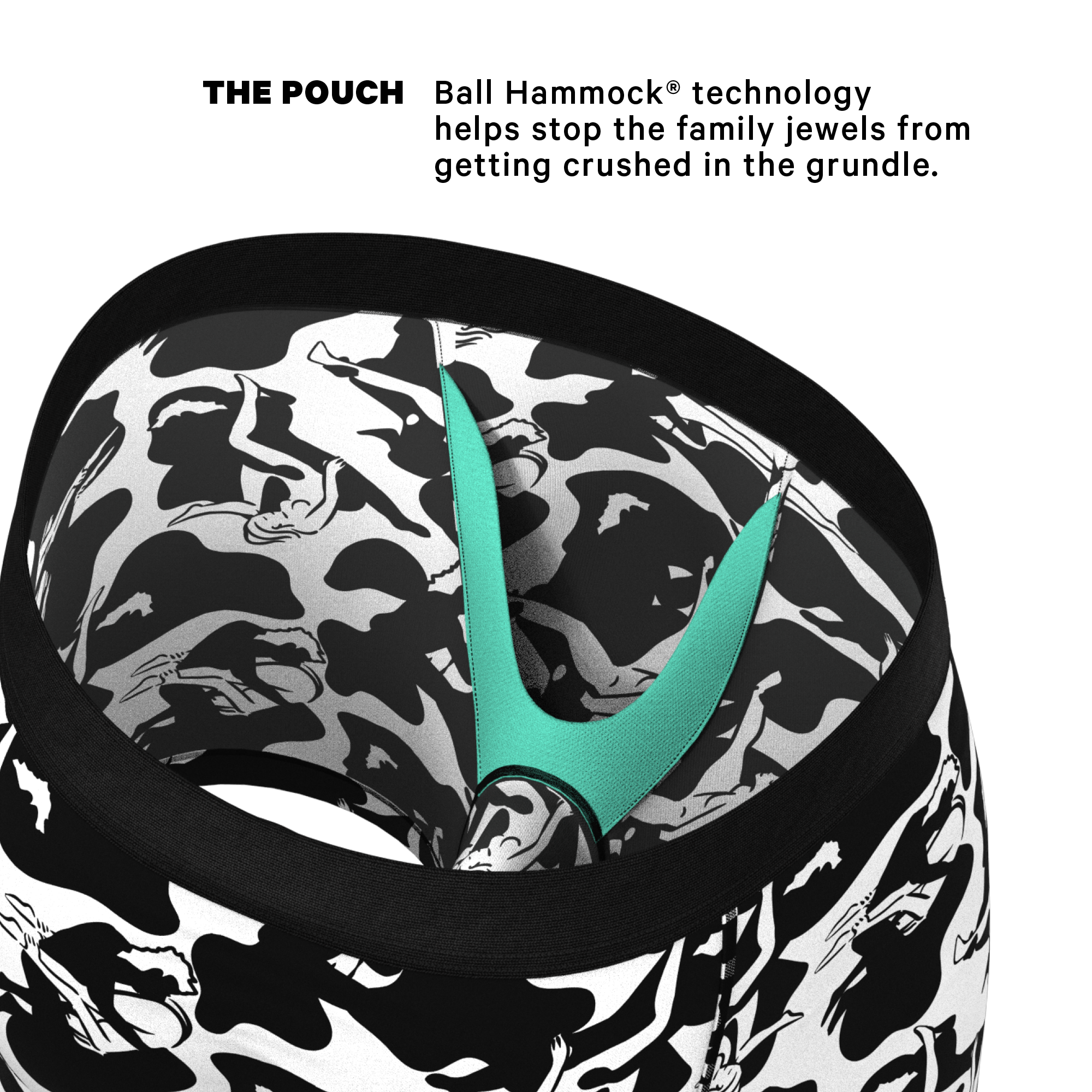 The Cowmasutra | Naughty Abstract Ball Hammock® Pouch Underwear - Shinesty