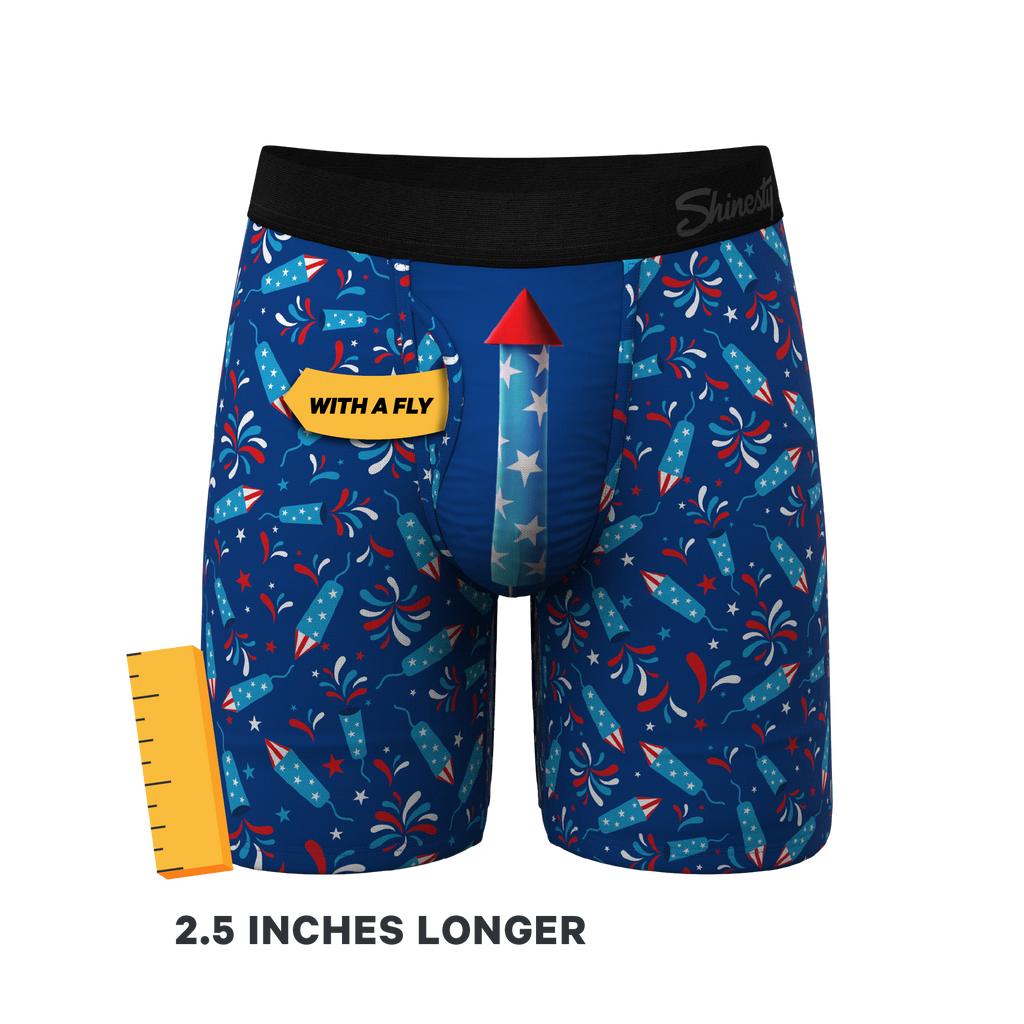 The Crotch Rocket | USA Firecracker Ball Hammock® Boxer - Long Leg - Shinesty