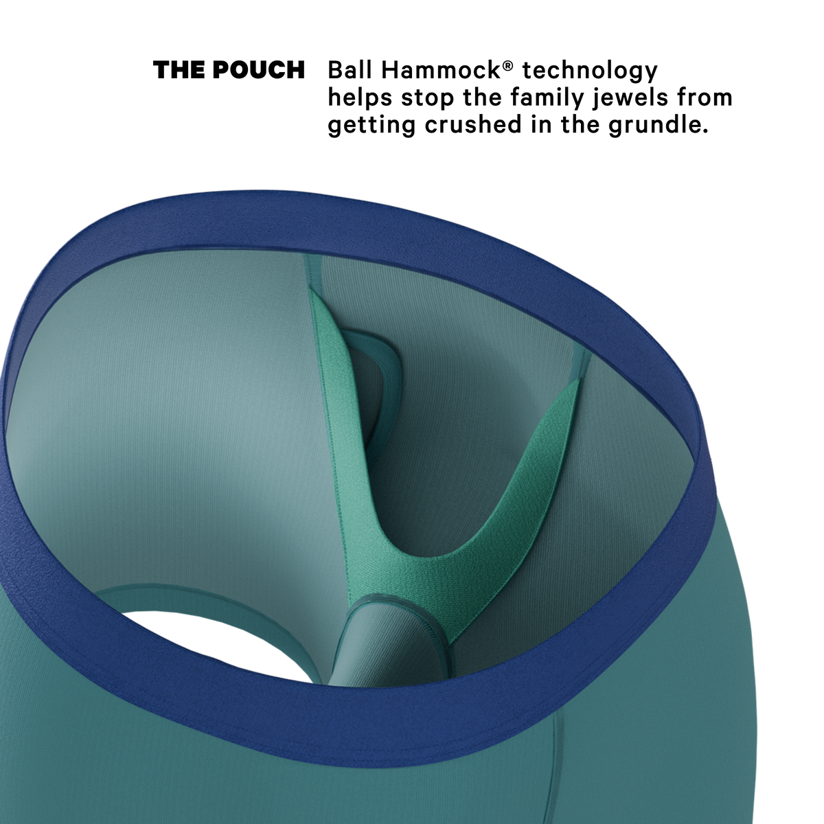 The Curacao | Teal Ball Hammock® Pouch Underwear With Fly - Shinesty