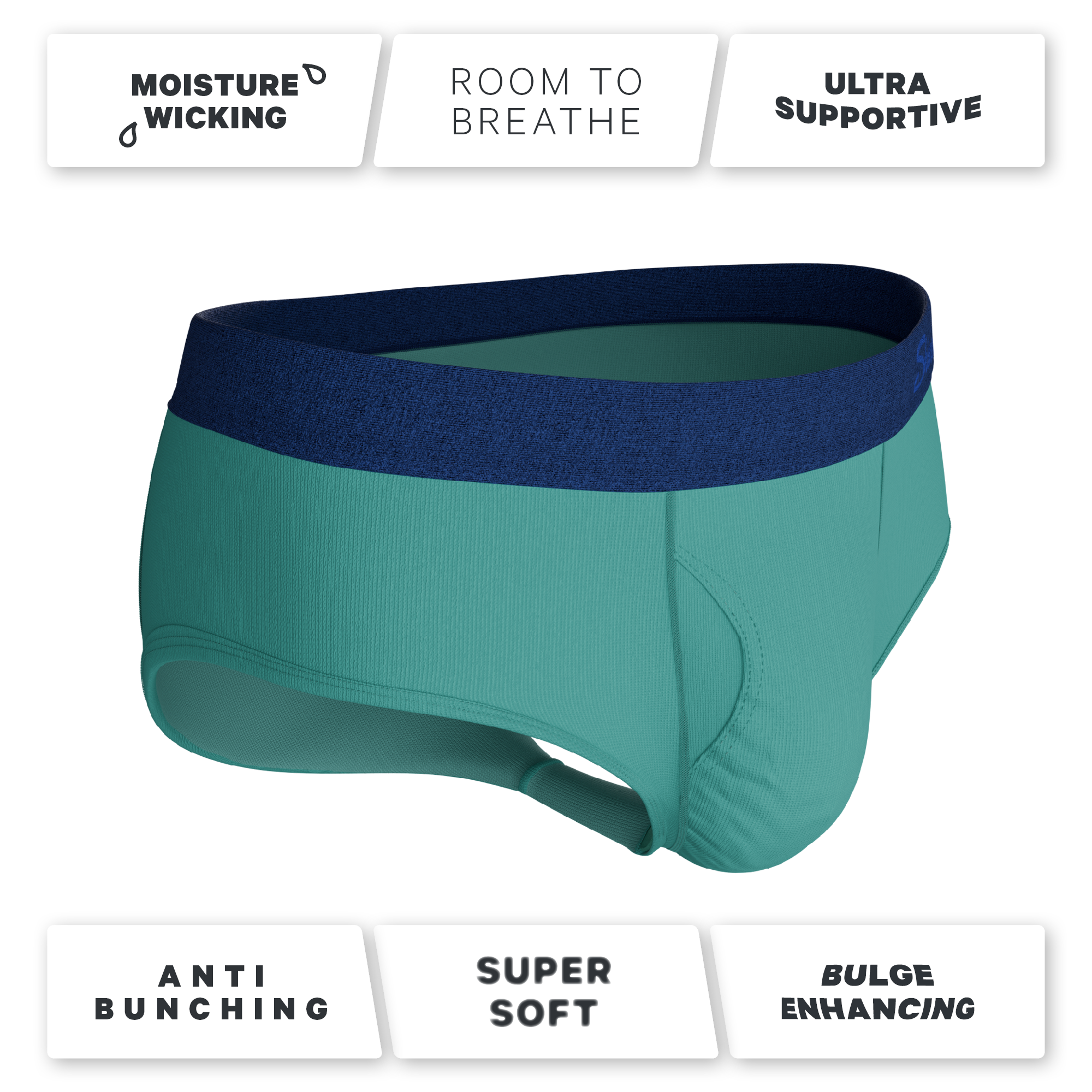 The Curacao | Teal Ball Hammock® Pouch Underwear Briefs - Shinesty