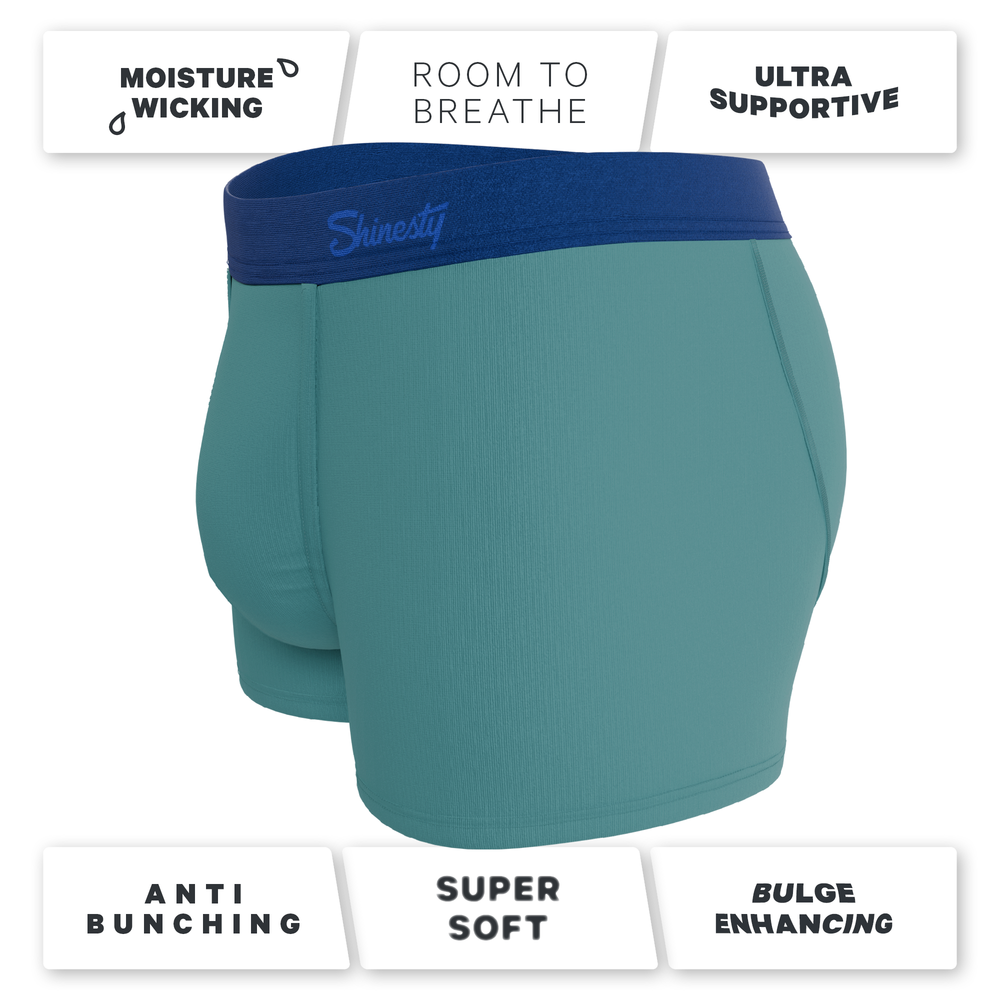 The Curacao | Teal Ball Hammock® Pouch Trunks Underwear - Shinesty