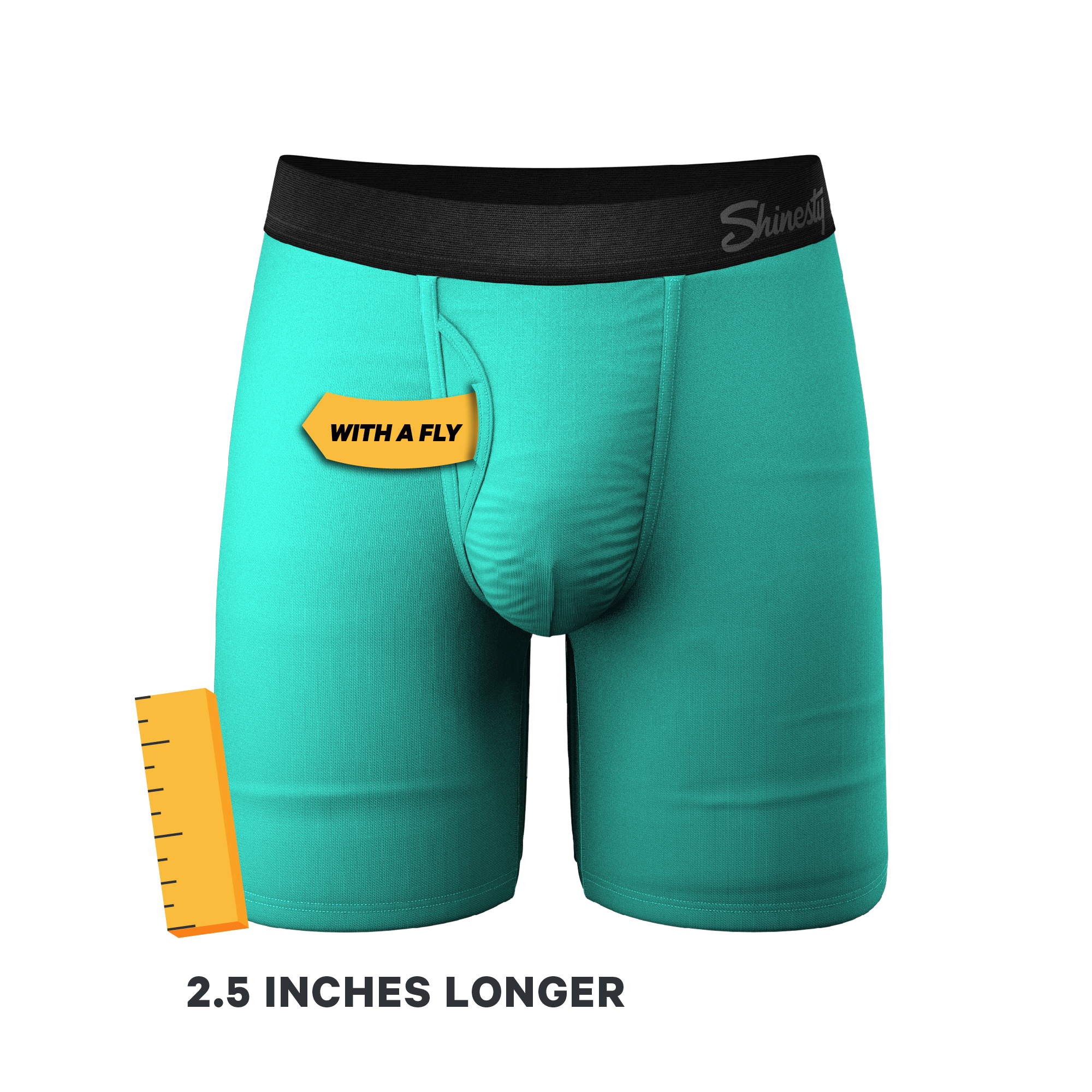 The Cyantific Theory | Turquoise Ball Hammock® Boxer - Long Leg - Shinesty