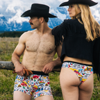 The Rowdy Rodeo | Western Map Shinesty x Diamond Cross Ranch Cheeky Underwear - Shinesty