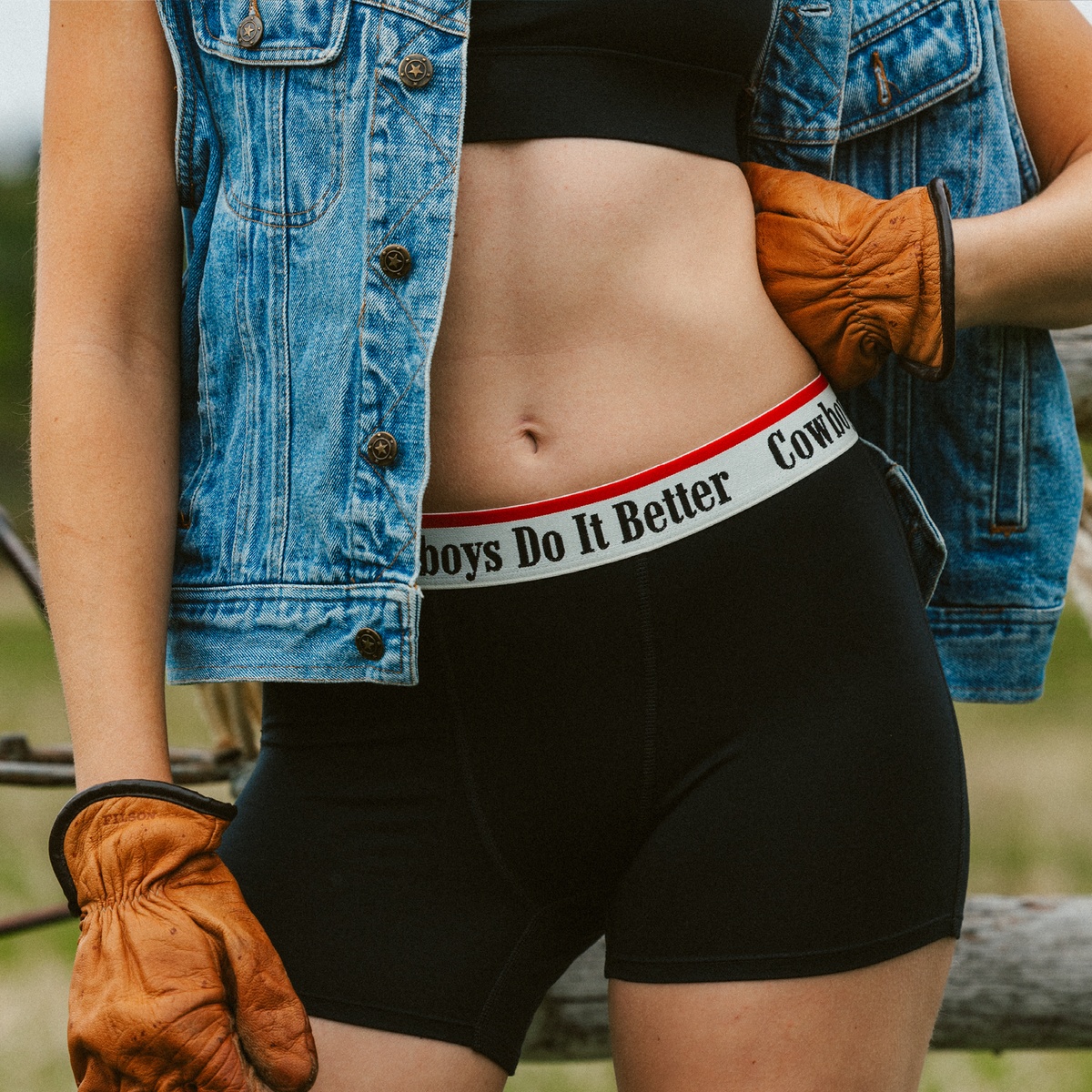The Cowboys Do It Better | Black Shinesty x Diamond Cross Ranch Women’s Boxers - Shinesty