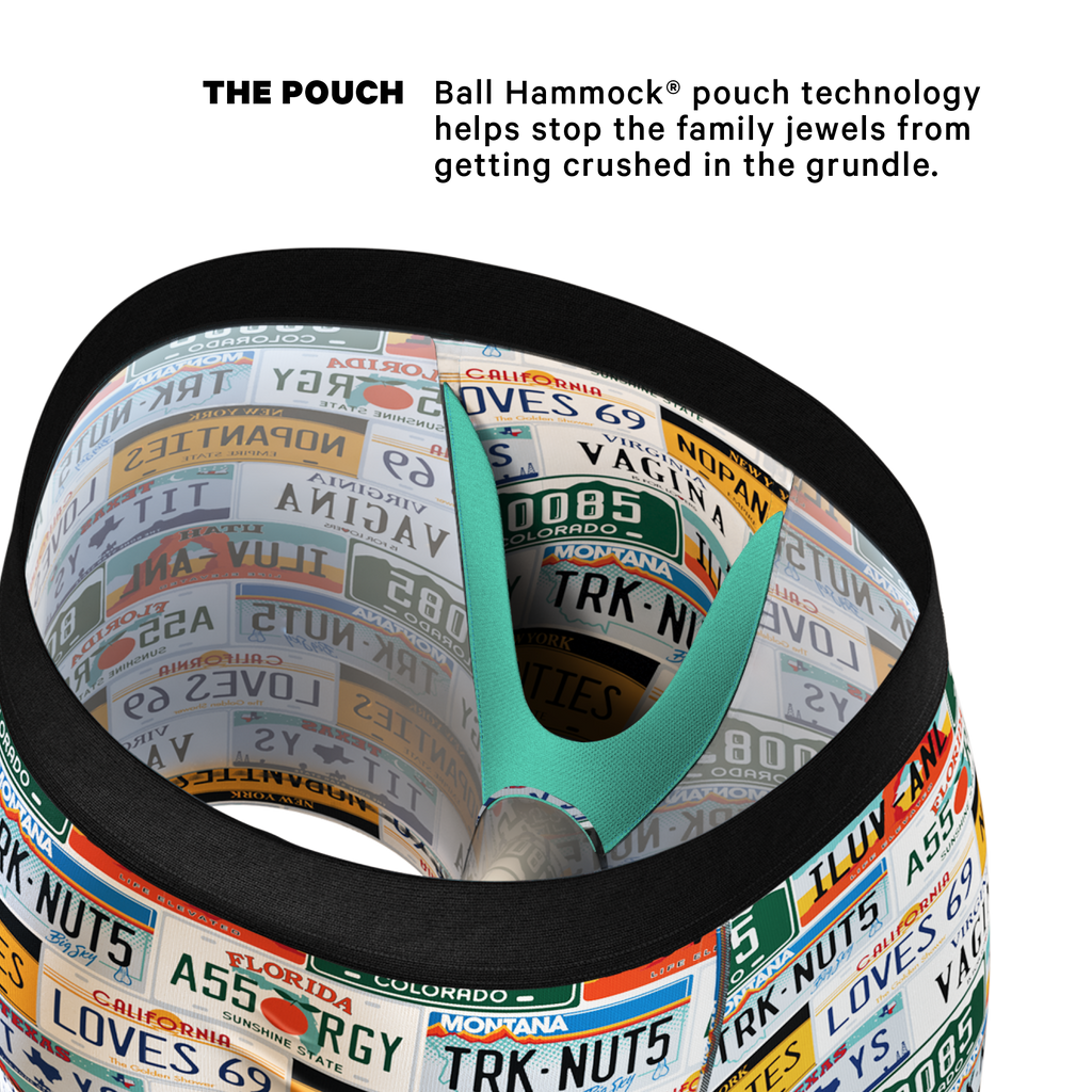 The DMV Catastrophe | License Plates Ball Hammock® Pouch Underwear - Shinesty