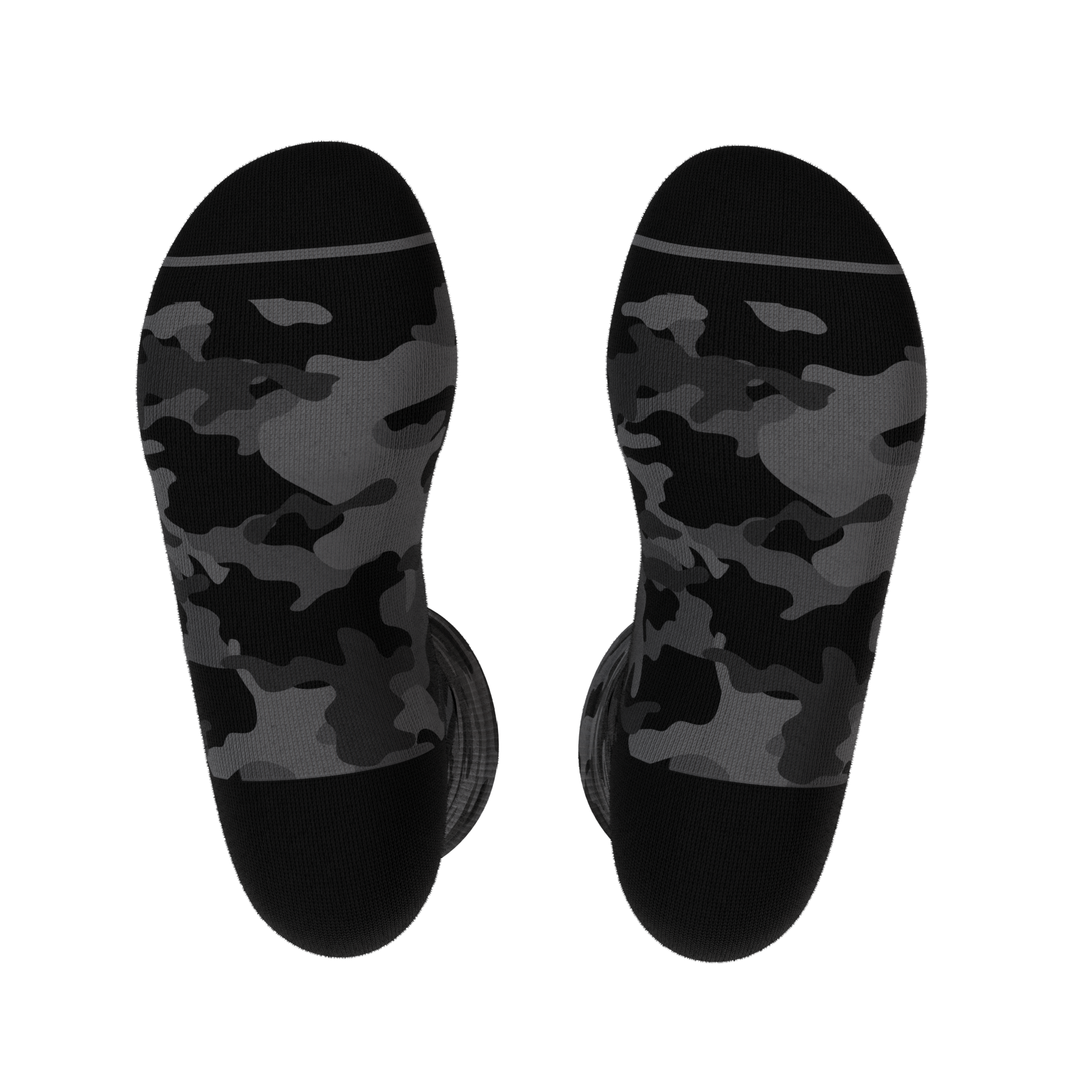 The Darkside | Black Camouflage Heel Hammock™ Crew Socks - Shinesty