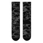 The Darkside | Black Camouflage Heel Hammock™ Crew Socks - Shinesty
