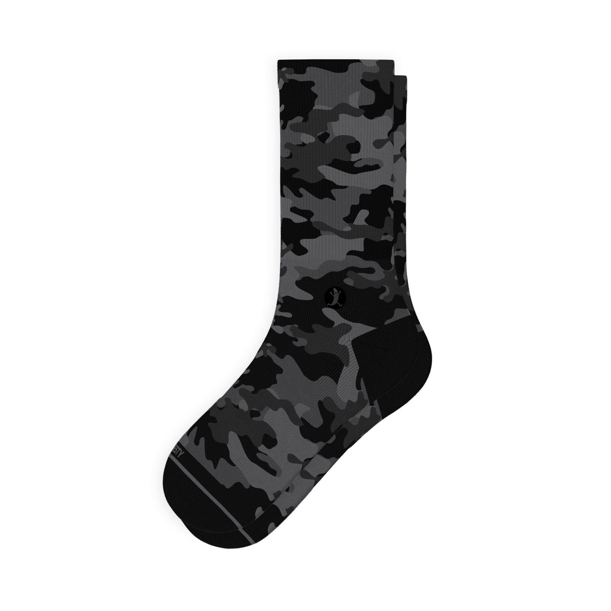 The Darkside | Black Camouflage Heel Hammock™ Crew Socks - Shinesty