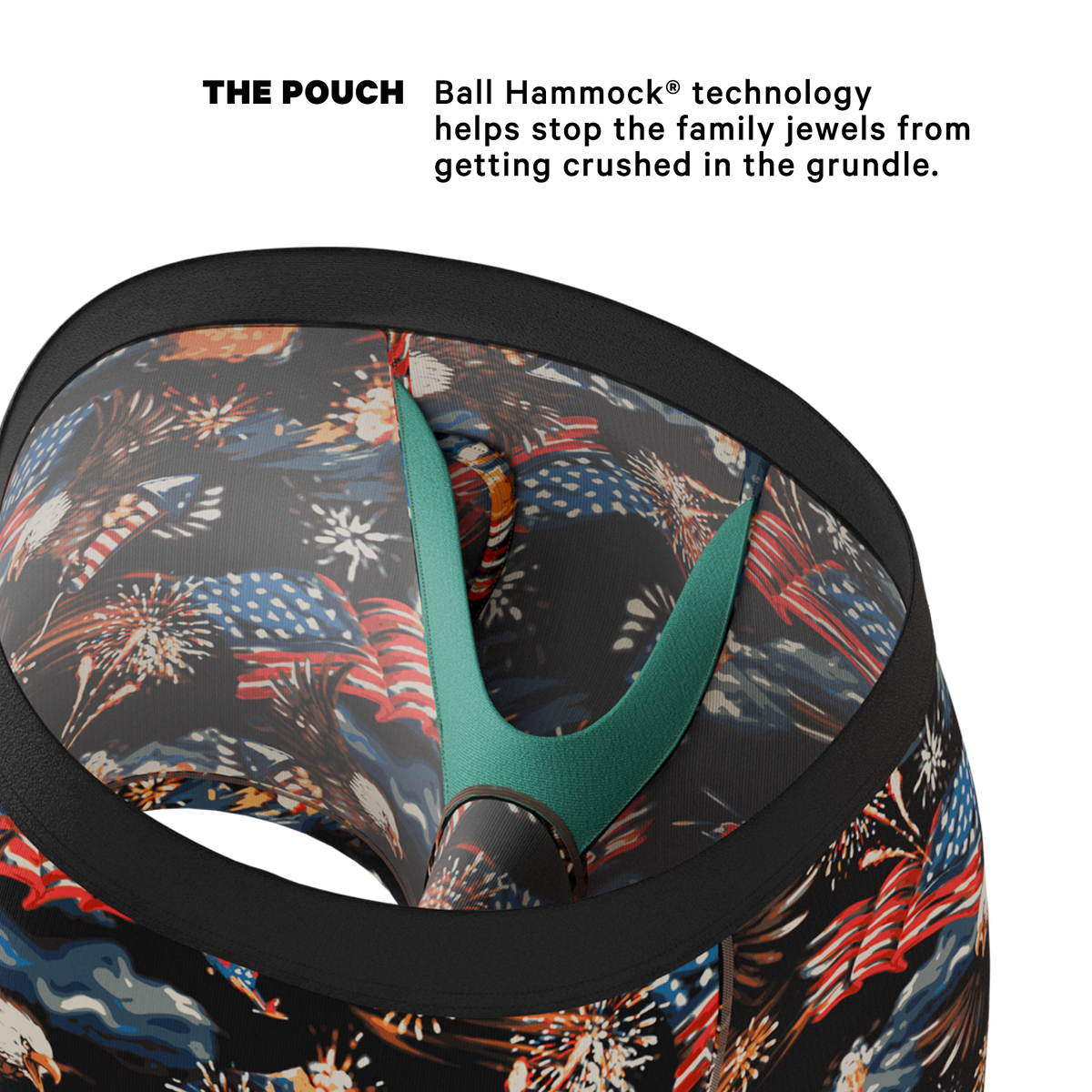 The Declaration | Americana Eagles Ball Hammock® Pouch Underwear With Fly - Shinesty