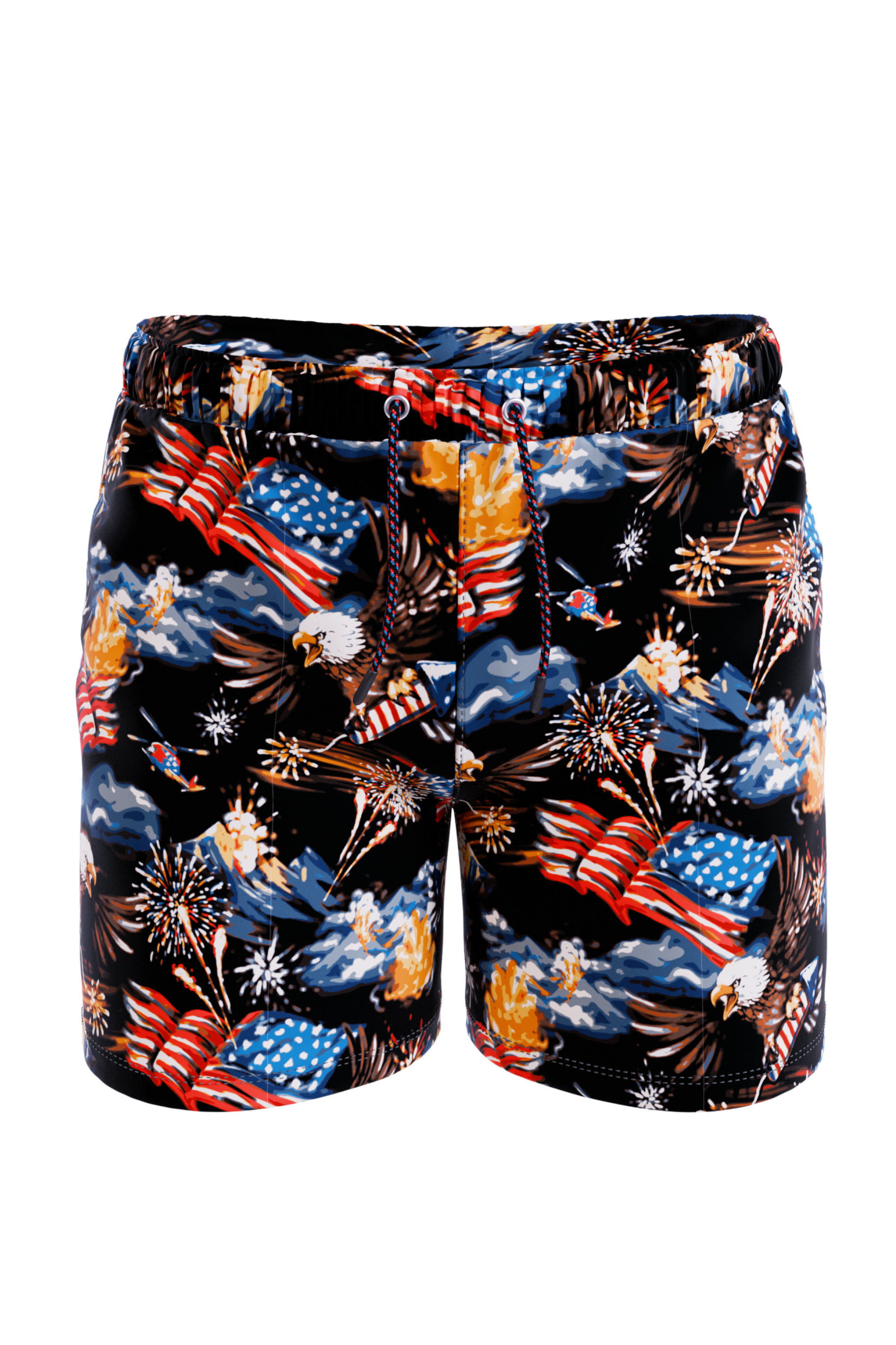 The Declaration | Americana Eagles Ball Hammock® Pouch 8" Swim Trunks - Shinesty